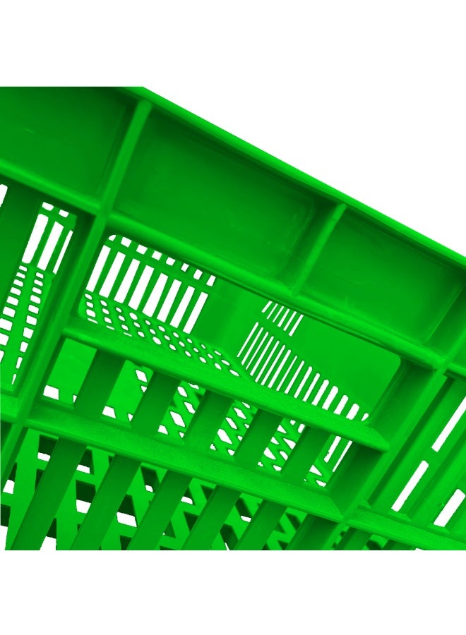 صناعات بلاستيكا ذ.م.م. Bakery Crate Ventilated Storage Crate BC594517 Stackable & Durable Storage Box For Home Office and Outdoor Organizer (590mm x 450mm x 170mm) Green (6pcs) - Image 5